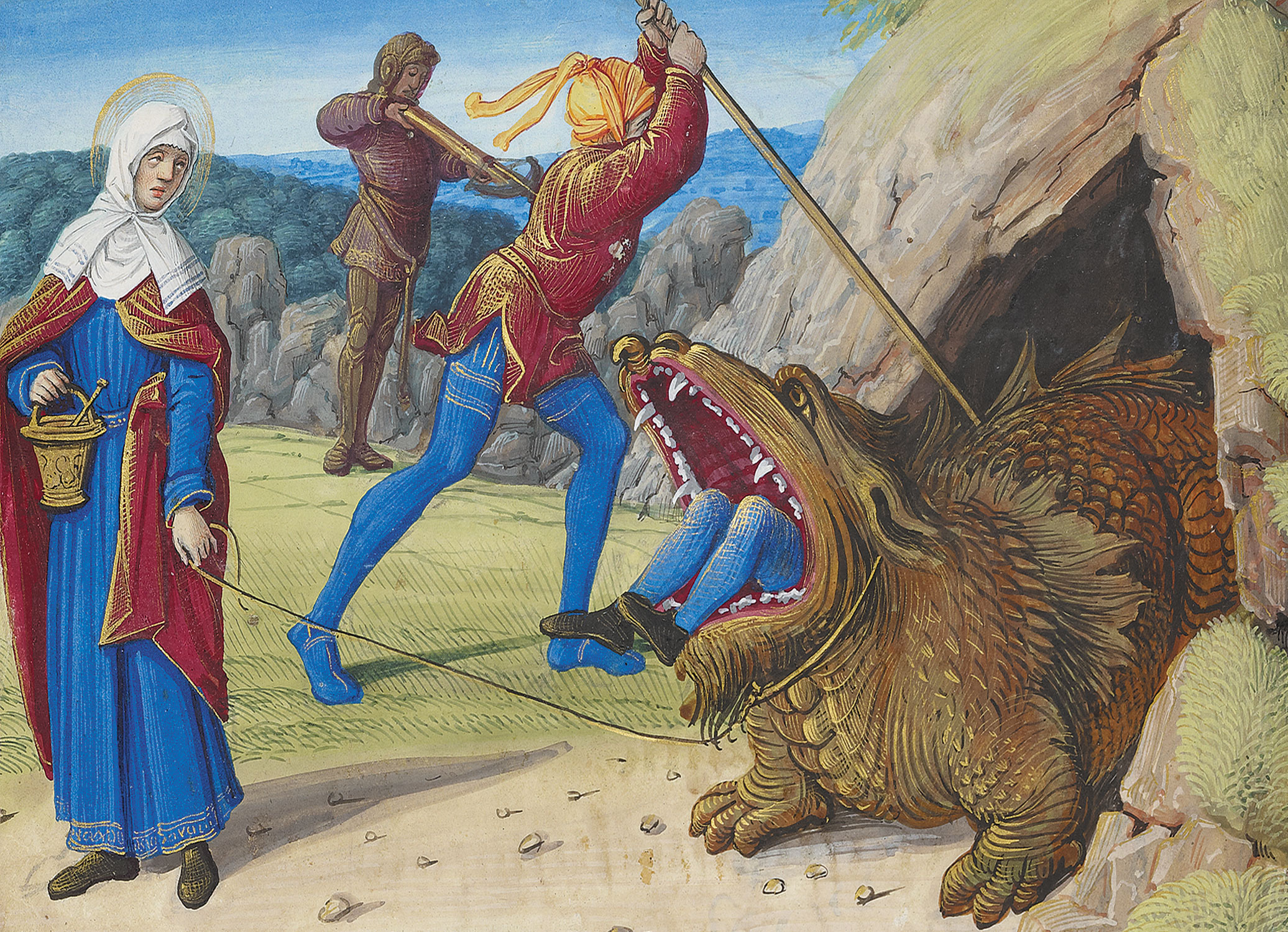 Taming the Tarasque from Hours of Henry VIII Thánh Martha (Mát-ta) Thánh Martha (Mát-ta)